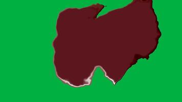 gerando chocolate 3d brilhando coração em verde fundo animação video