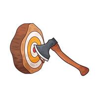 illustration of ax on the dart board vector