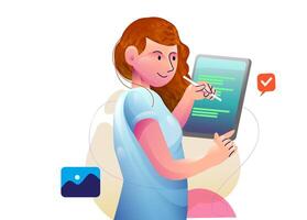 Digital marketing concept illustrations. Modern flat design illustration of Data Analysis. vector
