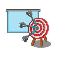 illustration of target goal with presentation screen vector