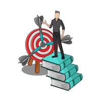 Achieving Goals with Strategic Steps vector