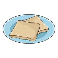 illustration of Plate with toast vector