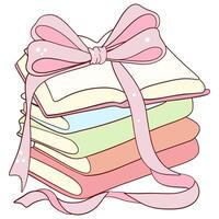 Stack of Pastel Notebooks with Ribbon vector