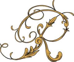 R font Royal element border and frame illustration vector