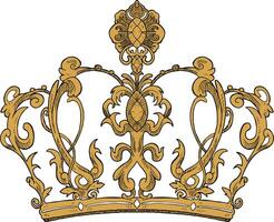 Royal crown element border and frame illustration vector