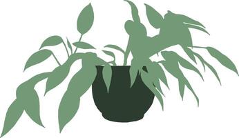 Green plant in pot illustration vector