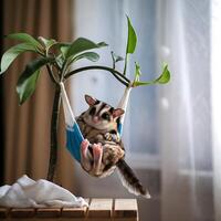 A sugar glider in a hammock photo