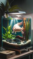 Aquarium with a fish in it photo
