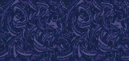 Monotone dark blue seamless pattern with abstract organic shapes. hand drawn curved and wavy lines with drops, spots. Contemporary print. Simple dynamic geometric ornament vector