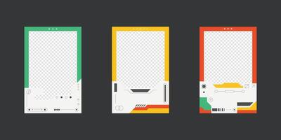 Collection of player frames template. Cyberpunk style. Game card frame mockup template design. vector