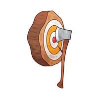 ax and dart board illustration vector