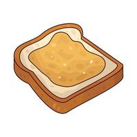 Illustration of Peanut butter toast vector