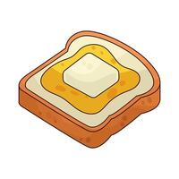 Illustration of Toast with butter vector