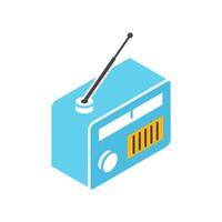 Isometric Radio icon design element templates simple and modern vector