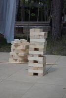Fun Creative Outdoor Jenga challenge for friends and family to enjoy an exciting day photo