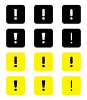Notification icon set . Black, yellow color vector
