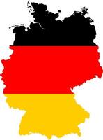 Germany Map with Flag. Map of Federal Republic of Germany with German flag. Germany map on White Background. illustration vector