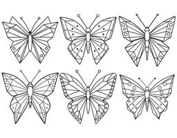 Geometric Butterfly Line Art Set vector