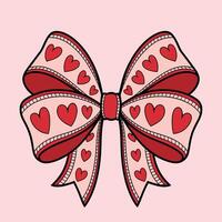 Heart Patterned Bow Illustration vector