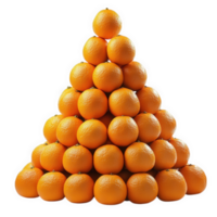 Oranges Arranged In A Triangular Pyramid Shape png
