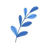 Blue branch with leaves. Happy Hanukkah illustartion. Flat illustration isolated on white background. vector