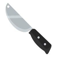 Kitchen knife with a black handle, silver blade, two rivets, and a hole near the tip. Essential tool for food preparation and cutting tasks vector