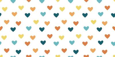 Simple colorful hearts seamless pattern vector
