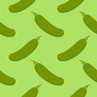 Cucumber flat style seamless pattern background. cucumber vegetable background vector