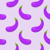 Eggplant Pattern Flat Style vector