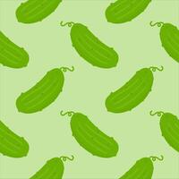 seamless pattern of cucumber vegetable background vector