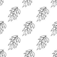 Seamless pattern with olive branches for decorative print, wrapping paper, greeting cards, wallpaper and fabric vector