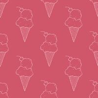 Seamless pattern with ice cream doodle for decorative print, wrapping paper, greeting cards, wallpaper and fabric vector