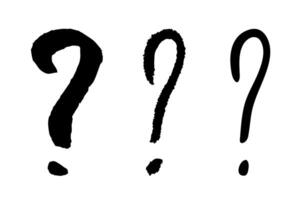 Hand drawn ink question mark illustration in sketch style. Elements for design vector