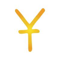 Hand drawn chinese yuan currency symbol. Brush stroke doodle. Single element for design vector