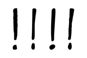 Hand drawn ink exclamation mark illustration in sketch style. Elements for design vector