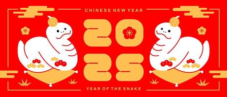 Lunar new year, Chinese New Year 2025 ,Year of the Snake ,line art , outline ,simple ,Geometric vector