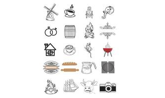 logo handdrawn collection vector
