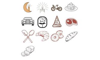 simple logo handdrawn collection vector