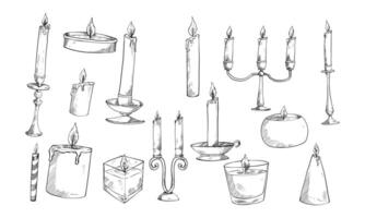 candle type handdrawn collection vector