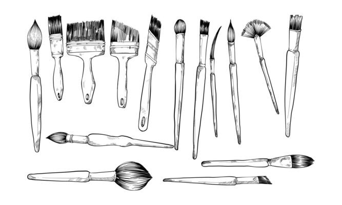 paint brush handdrawn collection