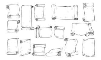 old scrolls handdrawn collection vector