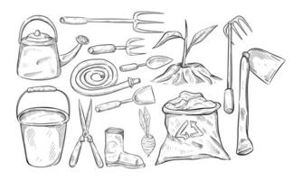 Farming handdrawn collection vector