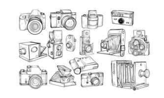 digital camera handdrawn collection vector