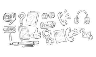 FAQ handdrawn collection vector