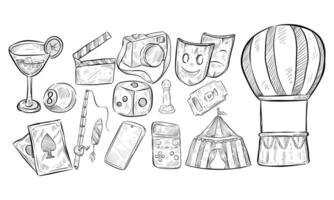 Entertainment handdrawn collection vector