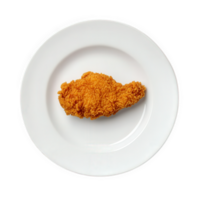 Crispy Fried Chicken Tender on White Plate, on transparent background png