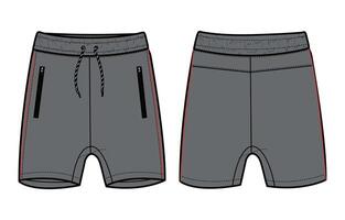 A pair of shorts with a zipper and side pockets vector