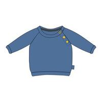 A blue sweater with yellow buttons on the front vector