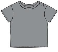 A gray t - shirt with a button on the front vector