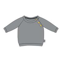 A gray sweater with yellow buttons on the front vector